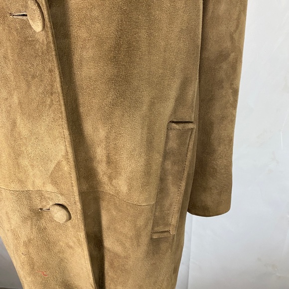 Vintage 60’s Brown Suede Elegant Coat 3/4 Sleeve Medium - Picture 3 of 4